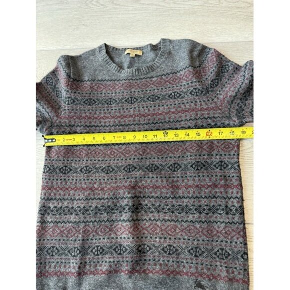 Burberry London Faire Isle Sweater‎ Extra Fine Merino Wool | Gray | Size Small - Picture 14 of 15